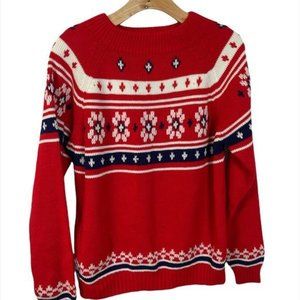 Vintage JC Penney Red Winter Sweater Mock Neck Size Med